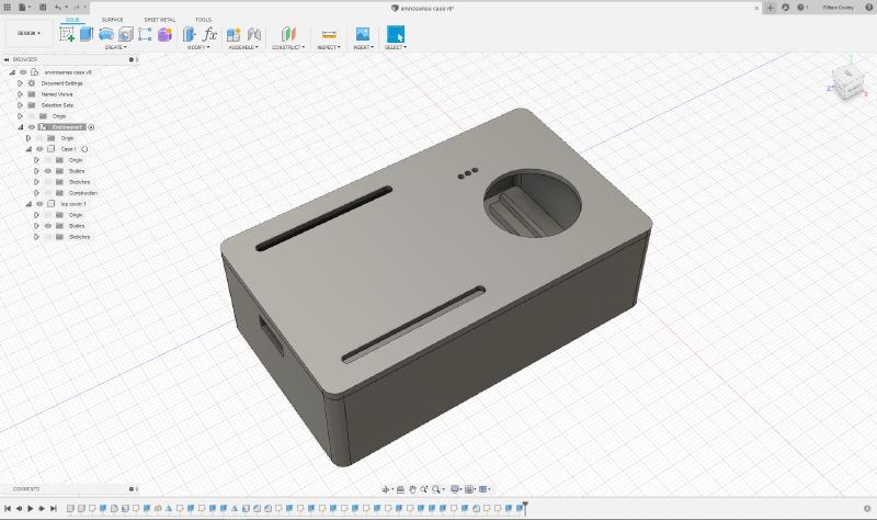 Snap fit enclosure designed in Fusion 360