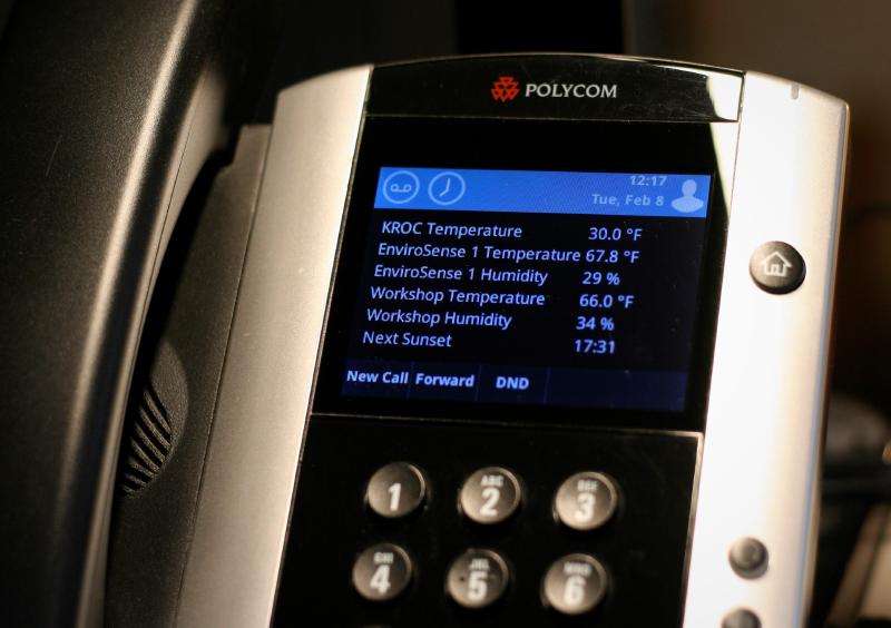 Polycom VVX 500 showing Home Assistant sensor states